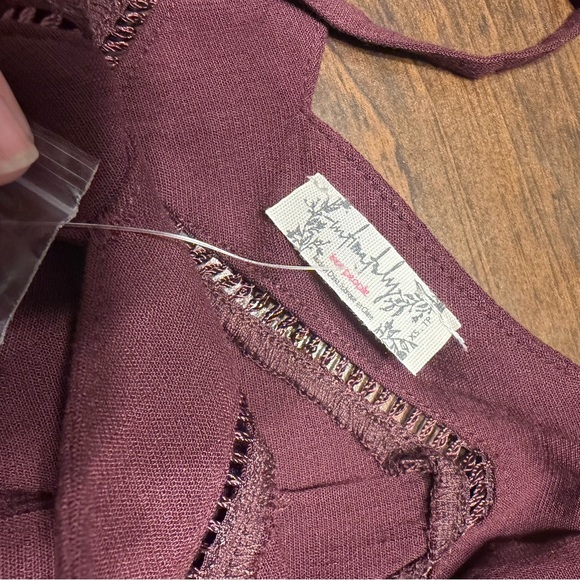 Free People Dylan Burgundy Wrap Mini Dress - Picture 4 of 8